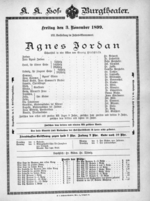 Theaterzettel (Oper und Burgtheater in Wien) 18991103 Seite: 1