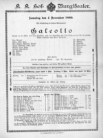 Theaterzettel (Oper und Burgtheater in Wien) 18991104 Seite: 1