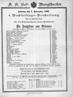 Theaterzettel (Oper und Burgtheater in Wien) 18991105 Seite: 1