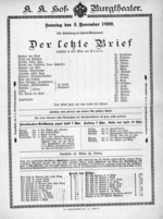 Theaterzettel (Oper und Burgtheater in Wien) 18991105 Seite: 2