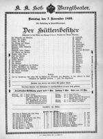 Theaterzettel (Oper und Burgtheater in Wien) 18991107 Seite: 1