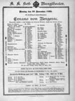 Theaterzettel (Oper und Burgtheater in Wien) 18991120 Seite: 1