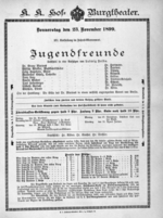 Theaterzettel (Oper und Burgtheater in Wien) 18991123 Seite: 1