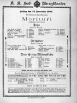 Theaterzettel (Oper und Burgtheater in Wien) 18991124 Seite: 1