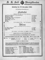 Theaterzettel (Oper und Burgtheater in Wien) 18991125 Seite: 1