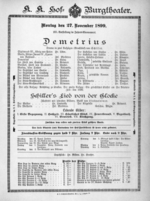 Theaterzettel (Oper und Burgtheater in Wien) 18991127 Seite: 1