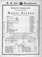 Theaterzettel (Oper und Burgtheater in Wien) 18991128 Seite: 1