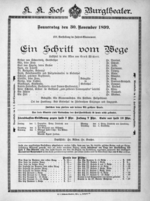 Theaterzettel (Oper und Burgtheater in Wien) 18991130 Seite: 1