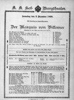 Theaterzettel (Oper und Burgtheater in Wien) 18991202 Seite: 1