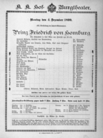 Theaterzettel (Oper und Burgtheater in Wien) 18991204 Seite: 1