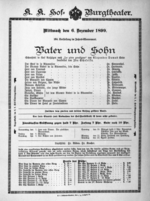 Theaterzettel (Oper und Burgtheater in Wien) 18991206 Seite: 1