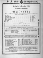 Theaterzettel (Oper und Burgtheater in Wien) 18991208 Seite: 1