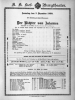 Theaterzettel (Oper und Burgtheater in Wien) 18991209 Seite: 1