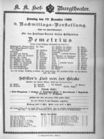 Theaterzettel (Oper und Burgtheater in Wien) 18991210 Seite: 1