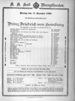 Theaterzettel (Oper und Burgtheater in Wien) 18991211 Seite: 1