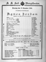 Theaterzettel (Oper und Burgtheater in Wien) 18991212 Seite: 1