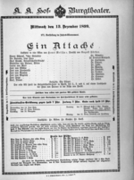 Theaterzettel (Oper und Burgtheater in Wien) 18991213 Seite: 1