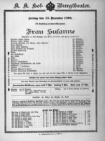 Theaterzettel (Oper und Burgtheater in Wien) 18991215 Seite: 1