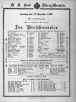 Theaterzettel (Oper und Burgtheater in Wien) 18991217 Seite: 1