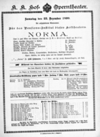 Theaterzettel (Oper und Burgtheater in Wien) 18991223 Seite: 1