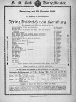 Theaterzettel (Oper und Burgtheater in Wien) 18991228 Seite: 1