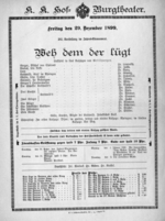 Theaterzettel (Oper und Burgtheater in Wien) 18991229 Seite: 1