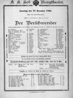 Theaterzettel (Oper und Burgtheater in Wien) 18991230 Seite: 1