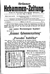 Brünner Hebammen-Zeitung 19110721 Seite: 1