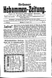 Brünner Hebammen-Zeitung 19110820 Seite: 1