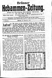 Brünner Hebammen-Zeitung 19110920 Seite: 1