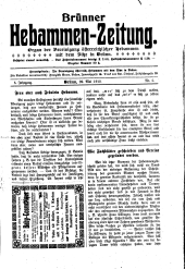 Brünner Hebammen-Zeitung 19120520 Seite: 1