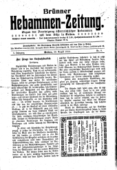 Brünner Hebammen-Zeitung 19120820 Seite: 1