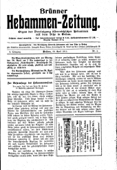 Brünner Hebammen-Zeitung 19130420 Seite: 1