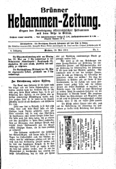 Brünner Hebammen-Zeitung 19130520 Seite: 1
