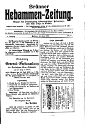 Brünner Hebammen-Zeitung 19130620 Seite: 1