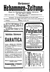 Brünner Hebammen-Zeitung 19140520 Seite: 1