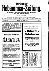 Brünner Hebammen-Zeitung 19141023 Seite: 1