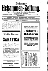 Brünner Hebammen-Zeitung 19141223 Seite: 1