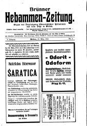 Brünner Hebammen-Zeitung 19150320 Seite: 1