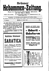 Brünner Hebammen-Zeitung 19150420 Seite: 1