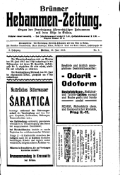 Brünner Hebammen-Zeitung 19150620 Seite: 1