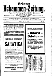 Brünner Hebammen-Zeitung 19150720 Seite: 1