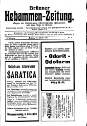 Brünner Hebammen-Zeitung 19151020 Seite: 1