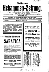 Brünner Hebammen-Zeitung 19160120 Seite: 1