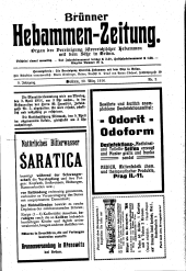 Brünner Hebammen-Zeitung 19160320 Seite: 1