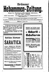 Brünner Hebammen-Zeitung 19160520 Seite: 1