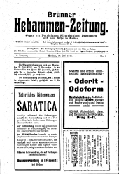 Brünner Hebammen-Zeitung 19160720 Seite: 1
