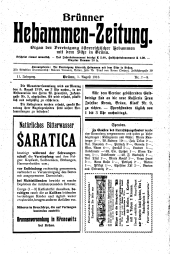 Brünner Hebammen-Zeitung 19180801 Seite: 1