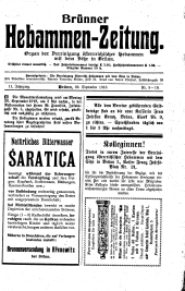 Brünner Hebammen-Zeitung 19180920 Seite: 1