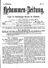 Hebammen-Zeitung 18871201 Seite: 1